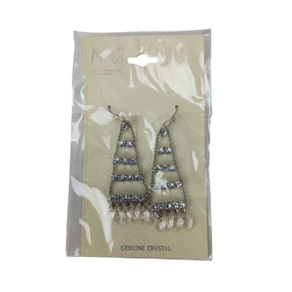 Mia Collection Costume Jewelry Genuine Crystal Dangle Earrings - Picture 3 of 7
